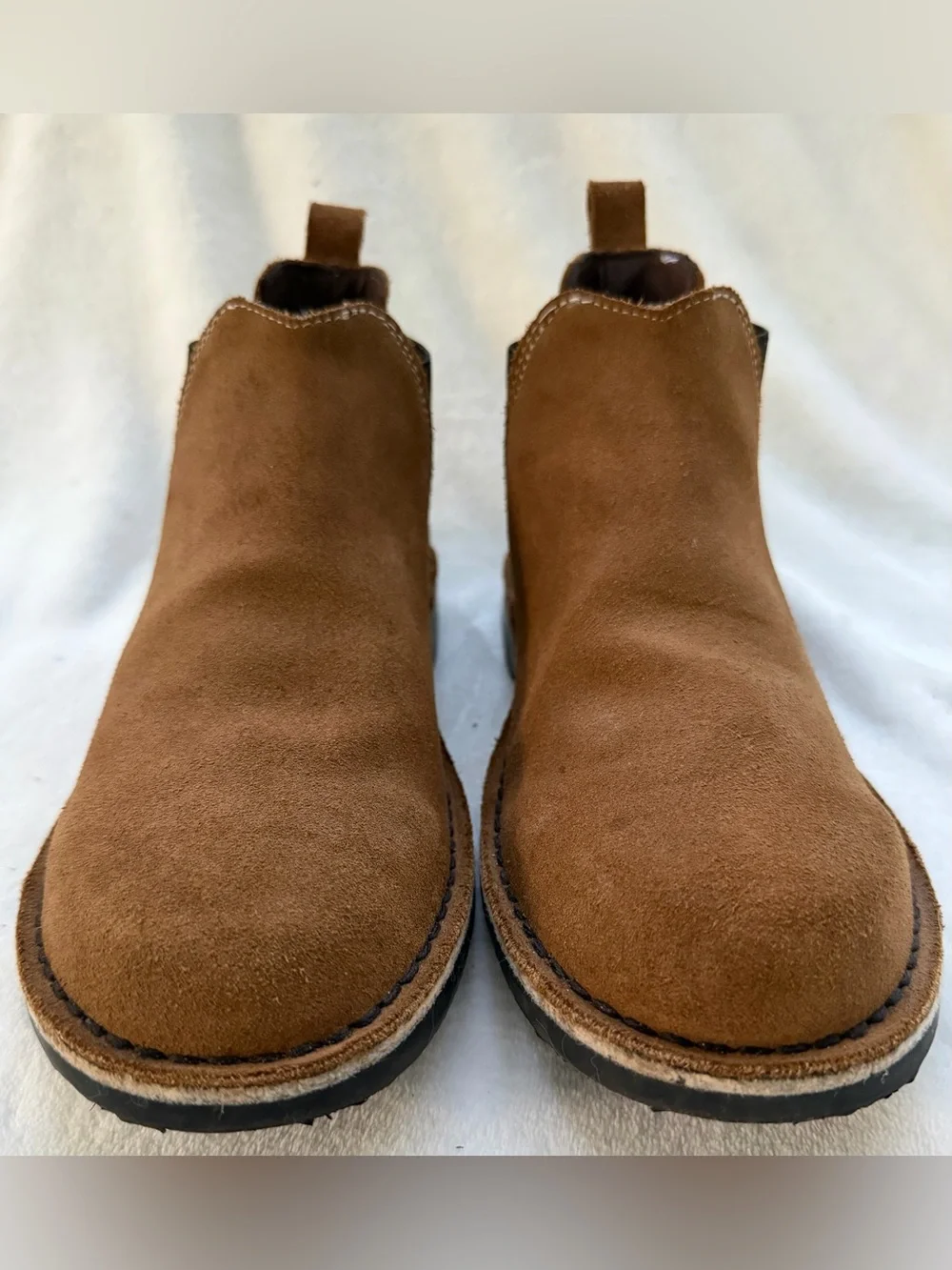Veldskoen Chelsea Boot Unisex Men Size 10 Brown Suede Black Side Panels EUC